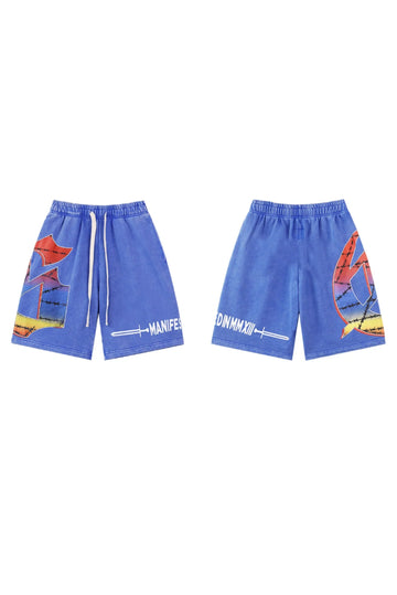 Letter blue shorts