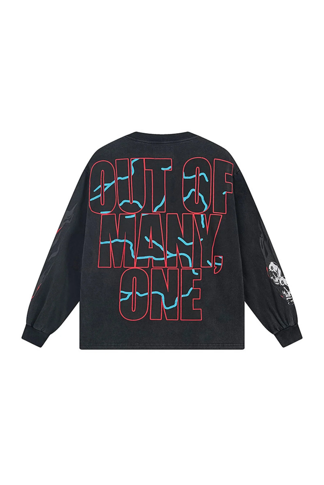 Calm Skeleton: Black Long Sleeve Shirt