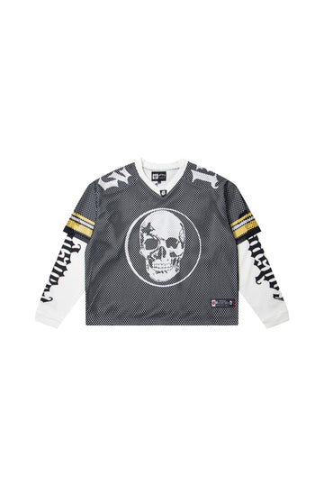 TD layered mesh  series black/white yellow shirt