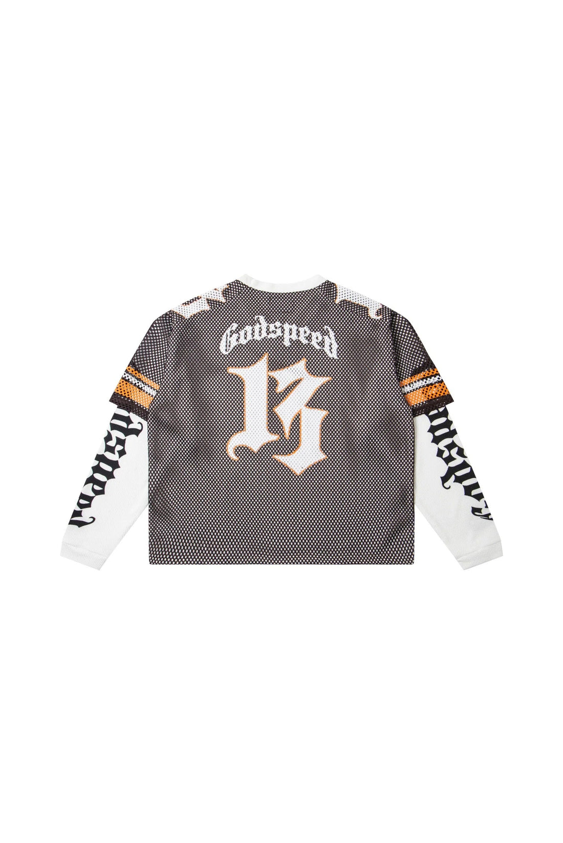 TD layered mesh  series brown/white orange shirt