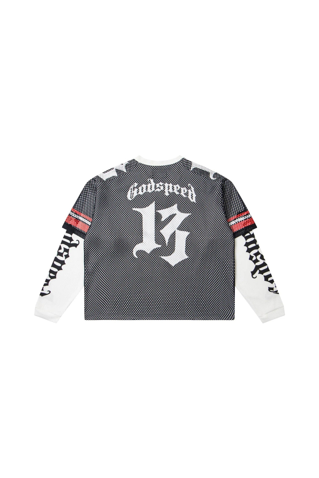 TD Layered Mesh Series Black/White Red Shirt